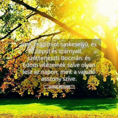 Picture 05 - Jeremiás 49:22 KAR - Ímé, feljõ mint saskeselyû, és repül és - Bible Verse Picture