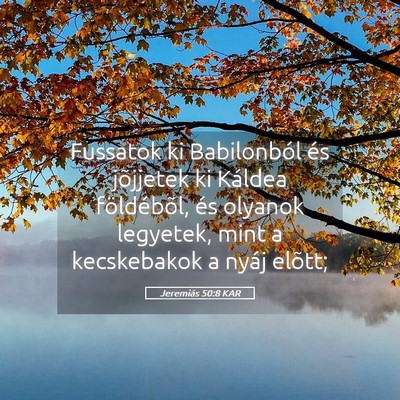 Picture 05 - Jeremiás 50:8 KAR - Fussatok ki Babilonból és jõjjetek ki Káldea - Bible Verse Picture