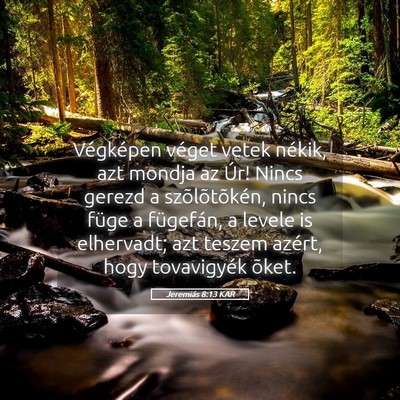 Picture 05 - Jeremiás 8:13 KAR - Végképen véget vetek nékik, azt mondja az - Bible Verse Picture