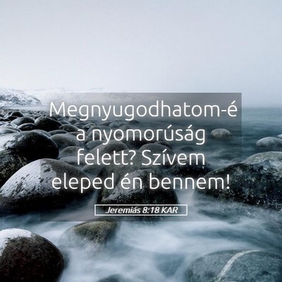 Picture 05 - Jeremiás 8:18 KAR - Megnyugodhatom-é a nyomorúság felett? Szívem - Bible Verse Picture