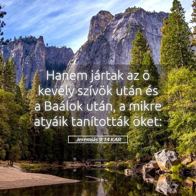 Picture 05 - Jeremiás 9:14 KAR - Hanem jártak az õ kevély szívök után és a - Bible Verse Picture