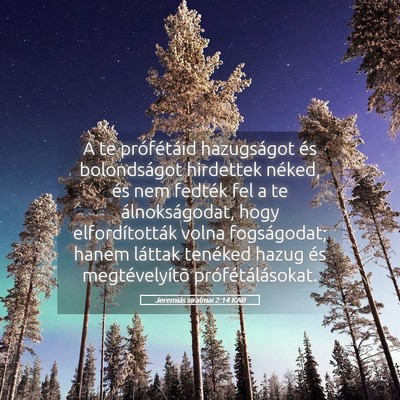 Picture 05 - Jeremiás siralmai 2:14 KAR - A te prófétáid hazugságot és bolondságot - Bible Verse Picture