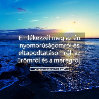 Picture 05 - Jeremiás siralmai 3:19 KAR - Emlékezzél meg az én nyomorúságomról és - Bible Verse Picture
