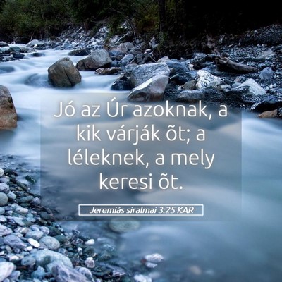 Picture 05 - Jeremiás siralmai 3:25 KAR - Jó az Úr azoknak, a kik várják õt; a - Bible Verse Picture