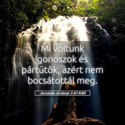 Picture 05 - Jeremiás siralmai 3:42 KAR - Mi voltunk gonoszok és pártütõk, azért nem - Bible Verse Picture