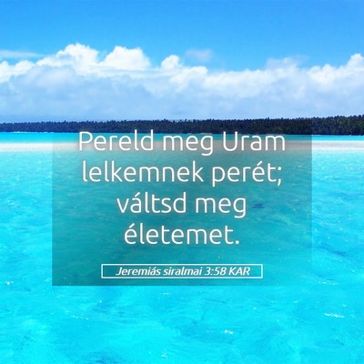 Picture 05 - Jeremiás siralmai 3:58 KAR - Pereld meg Uram lelkemnek perét; váltsd meg - Bible Verse Picture