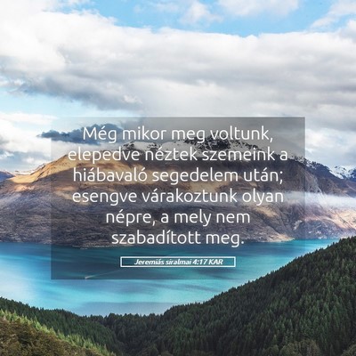 Picture 05 - Jeremiás siralmai 4:17 KAR - Még mikor meg voltunk, elepedve néztek szemeink - Bible Verse Picture