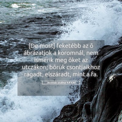 Picture 05 - Jeremiás siralmai 4:8 KAR - [De most] feketébb az õ ábrázatjok a - Bible Verse Picture