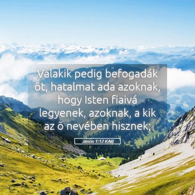 Picture 05 - János 1:12 KAR - Valakik pedig befogadák õt, hatalmat ada - Bible Verse Picture