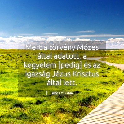 Picture 05 - János 1:17 KAR - Mert a törvény Mózes által adatott, a - Bible Verse Picture