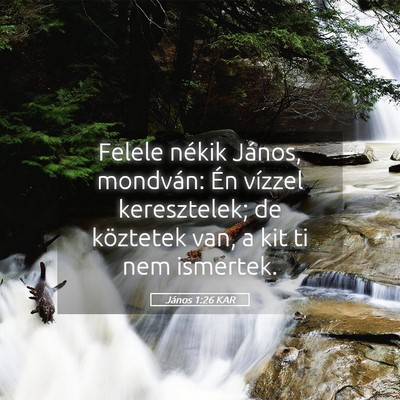 Picture 05 - János 1:26 KAR - Felele nékik János, mondván: Én vízzel - Bible Verse Picture