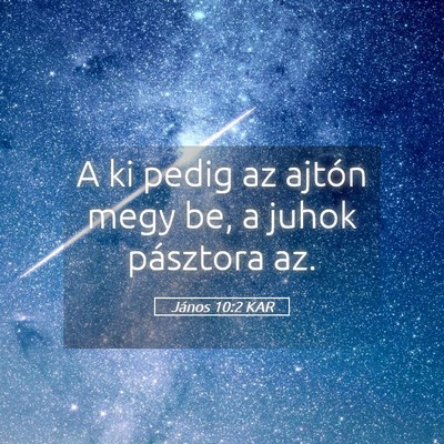 Picture 05 - János 10:2 KAR - A ki pedig az ajtón megy be, a juhok pásztora - Bible Verse Picture