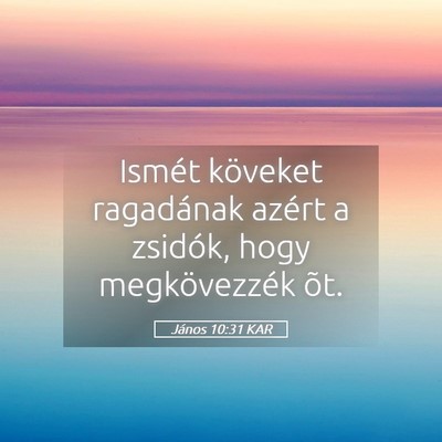 Picture 05 - János 10:31 KAR - Ismét köveket ragadának azért a zsidók, hogy - Bible Verse Picture
