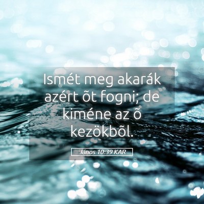 Picture 05 - János 10:39 KAR - Ismét meg akarák azért õt fogni; de kiméne - Bible Verse Picture