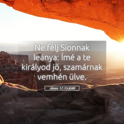 Picture 05 - János 12:15 KAR - Ne félj Sionnak leánya: Ímé a te királyod - Bible Verse Picture