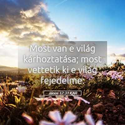 Picture 05 - János 12:31 KAR - Most van e világ kárhoztatása; most vettetik - Bible Verse Picture