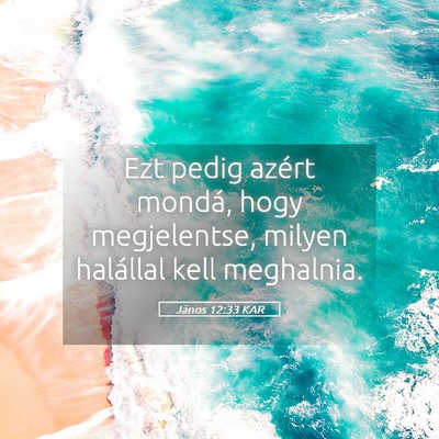 Picture 05 - János 12:33 KAR - Ezt pedig azért mondá, hogy megjelentse, milyen - Bible Verse Picture