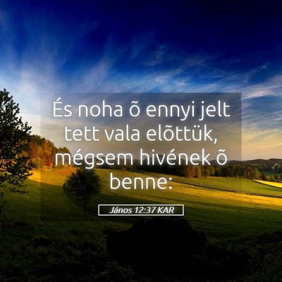 Picture 05 - János 12:37 KAR - És noha õ ennyi jelt tett vala elõttük, - Bible Verse Picture
