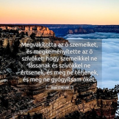 Picture 05 - János 12:40 KAR - Megvakította az õ szemeiket, és - Bible Verse Picture