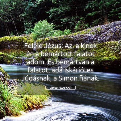 Picture 05 - János 13:26 KAR - Felele Jézus: Az, a kinek én a bemártott - Bible Verse Picture