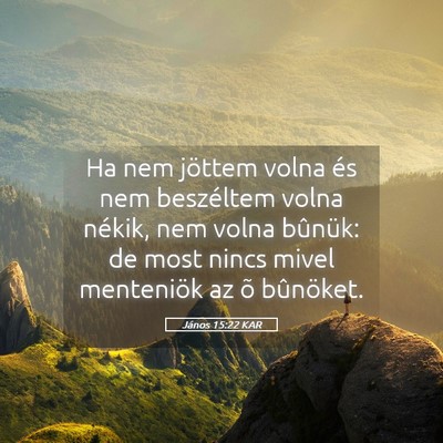 Picture 05 - János 15:22 KAR - Ha nem jöttem volna és nem beszéltem volna - Bible Verse Picture