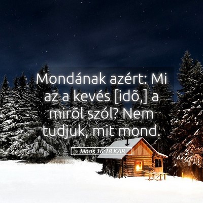 Picture 05 - János 16:18 KAR - Mondának azért: Mi az a kevés [idõ,] a mirõl - Bible Verse Picture