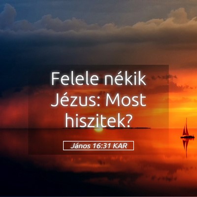 Picture 05 - János 16:31 KAR - Felele nékik Jézus: Most - Bible Verse Picture