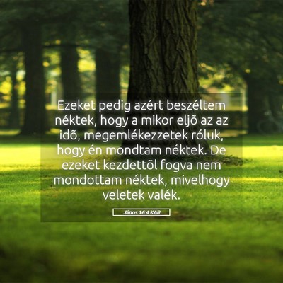 Picture 05 - János 16:4 KAR - Ezeket pedig azért beszéltem néktek, hogy a - Bible Verse Picture