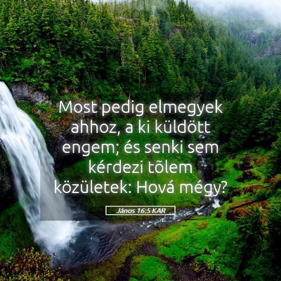 Picture 05 - János 16:5 KAR - Most pedig elmegyek ahhoz, a ki küldött engem; - Bible Verse Picture