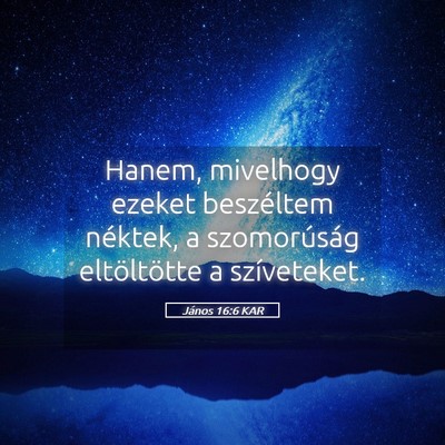 Picture 05 - János 16:6 KAR - Hanem, mivelhogy ezeket beszéltem néktek, a - Bible Verse Picture