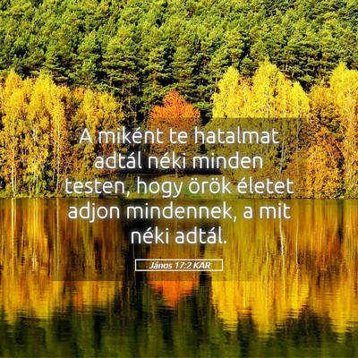 Picture 05 - János 17:2 KAR - A miként te hatalmat adtál néki minden testen, - Bible Verse Picture