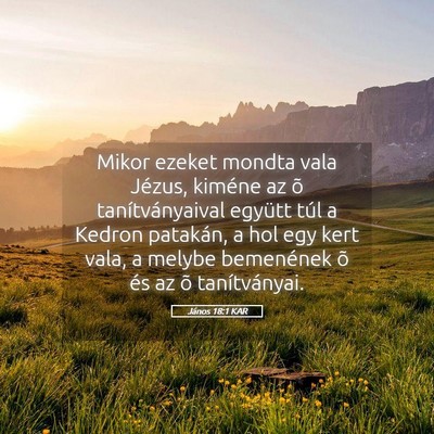 Picture 05 - János 18:1 KAR - Mikor ezeket mondta vala Jézus, kiméne az õ - Bible Verse Picture