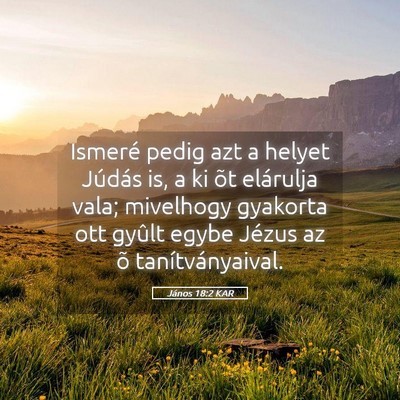 Picture 05 - János 18:2 KAR - Ismeré pedig azt a helyet Júdás is, a ki õt - Bible Verse Picture