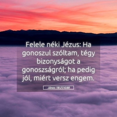 Picture 05 - János 18:23 KAR - Felele néki Jézus: Ha gonoszul szóltam, tégy - Bible Verse Picture