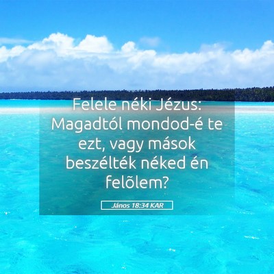 Picture 05 - János 18:34 KAR - Felele néki Jézus: Magadtól mondod-é te ezt, - Bible Verse Picture