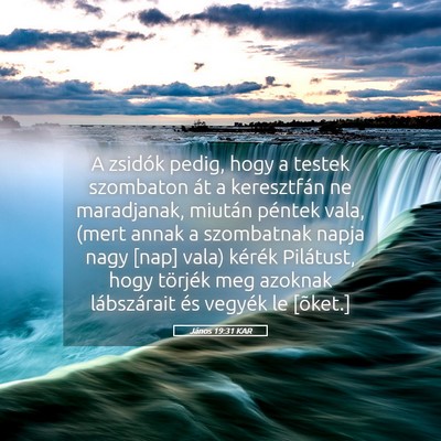 Picture 05 - János 19:31 KAR - A zsidók pedig, hogy a testek szombaton át a - Bible Verse Picture