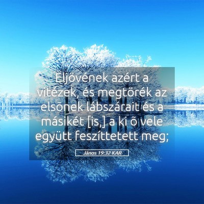 Picture 05 - János 19:32 KAR - Eljövének azért a vitézek, és megtörék az - Bible Verse Picture