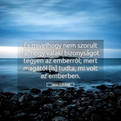 Picture 05 - János 2:25 KAR - És mivelhogy nem szorult rá, hogy valaki - Bible Verse Picture