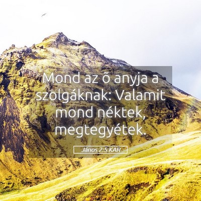 Picture 05 - János 2:5 KAR - Mond az õ anyja a szolgáknak: Valamit mond - Bible Verse Picture