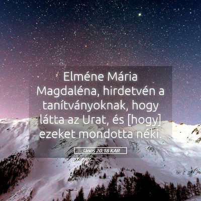 Picture 05 - János 20:18 KAR - Elméne Mária Magdaléna, hirdetvén a - Bible Verse Picture