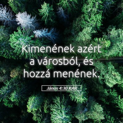 Picture 05 - János 4:30 KAR - Kimenének azért a városból, és hozzá - Bible Verse Picture
