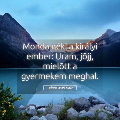 Picture 05 - János 4:49 KAR - Monda néki a királyi ember: Uram, jõjj, - Bible Verse Picture