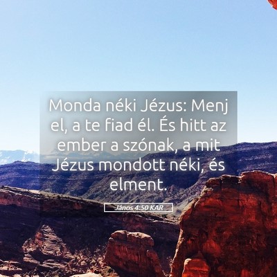Picture 05 - János 4:50 KAR - Monda néki Jézus: Menj el, a te fiad él. És - Bible Verse Picture