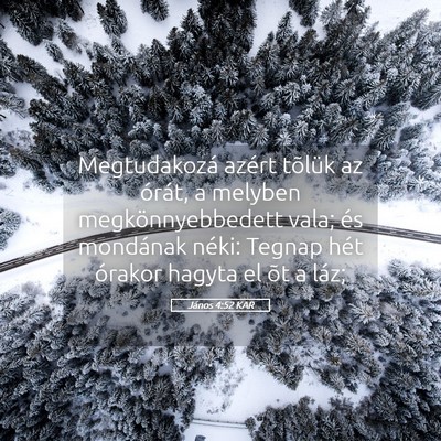 Picture 05 - János 4:52 KAR - Megtudakozá azért tõlük az órát, a melyben - Bible Verse Picture