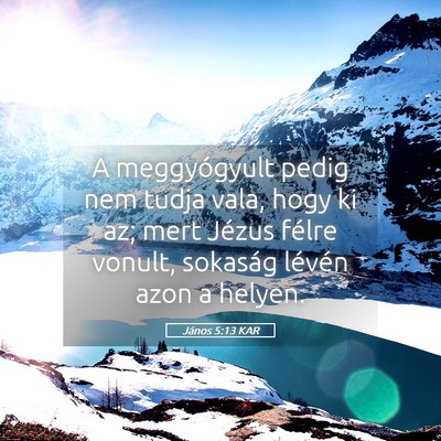 Picture 05 - János 5:13 KAR - A meggyógyult pedig nem tudja vala, hogy ki az; - Bible Verse Picture