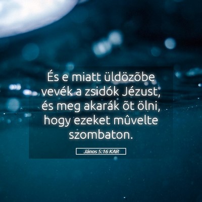Picture 05 - János 5:16 KAR - És e miatt üldözõbe vevék a zsidók Jézust, - Bible Verse Picture