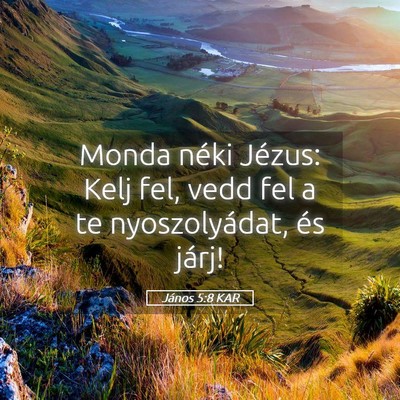 Picture 05 - János 5:8 KAR - Monda néki Jézus: Kelj fel, vedd fel a te - Bible Verse Picture