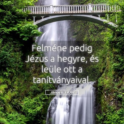 Picture 05 - János 6:3 KAR - Felméne pedig Jézus a hegyre, és leüle ott a - Bible Verse Picture