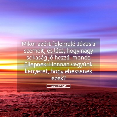 Picture 05 - János 6:5 KAR - Mikor azért felemelé Jézus a szemeit, és - Bible Verse Picture