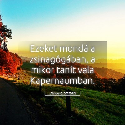 Picture 05 - János 6:59 KAR - Ezeket mondá a zsinagógában, a mikor tanít - Bible Verse Picture